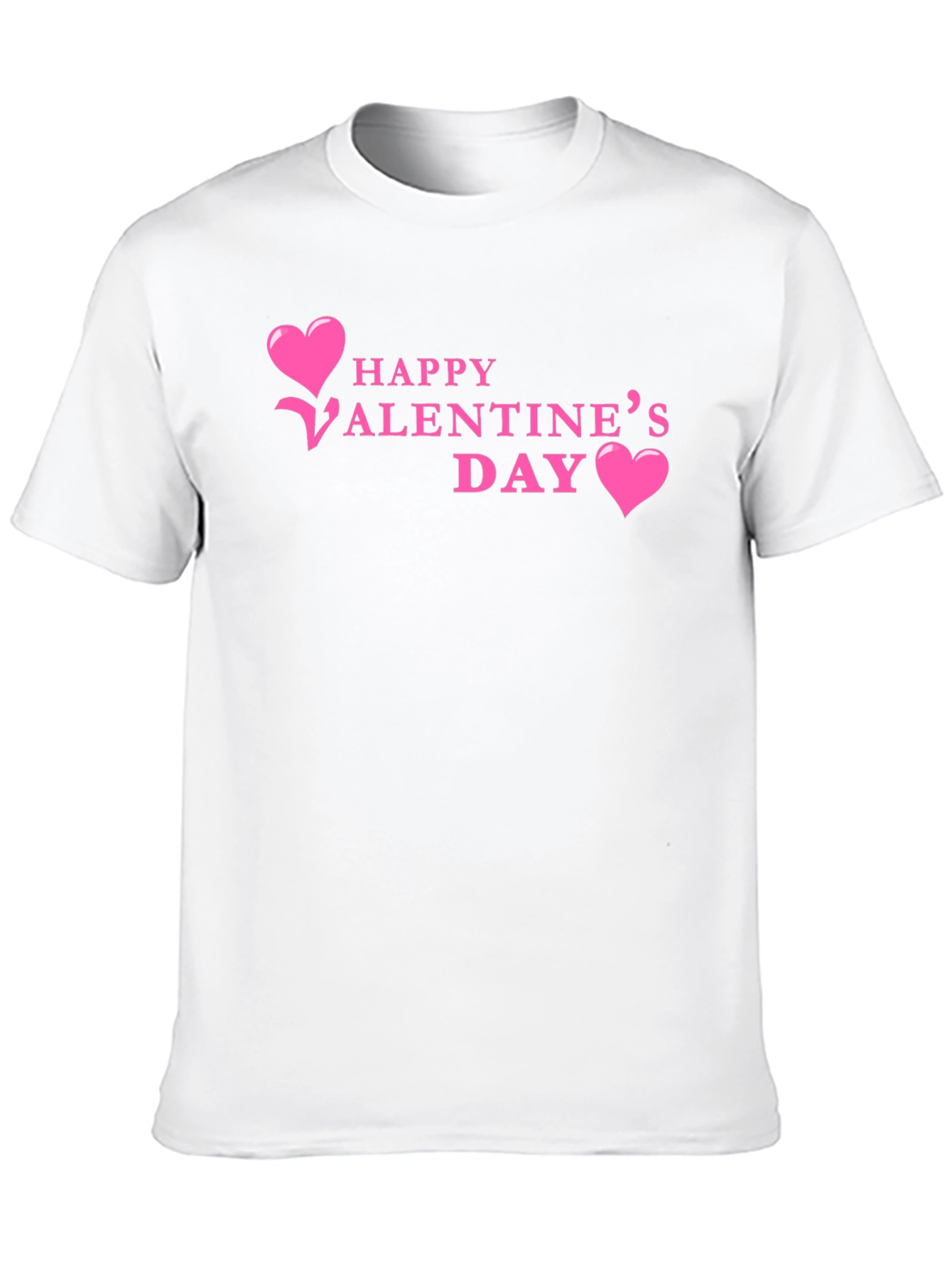 Happy Valentines Day T-Shirt Pink Hearts Black Tee