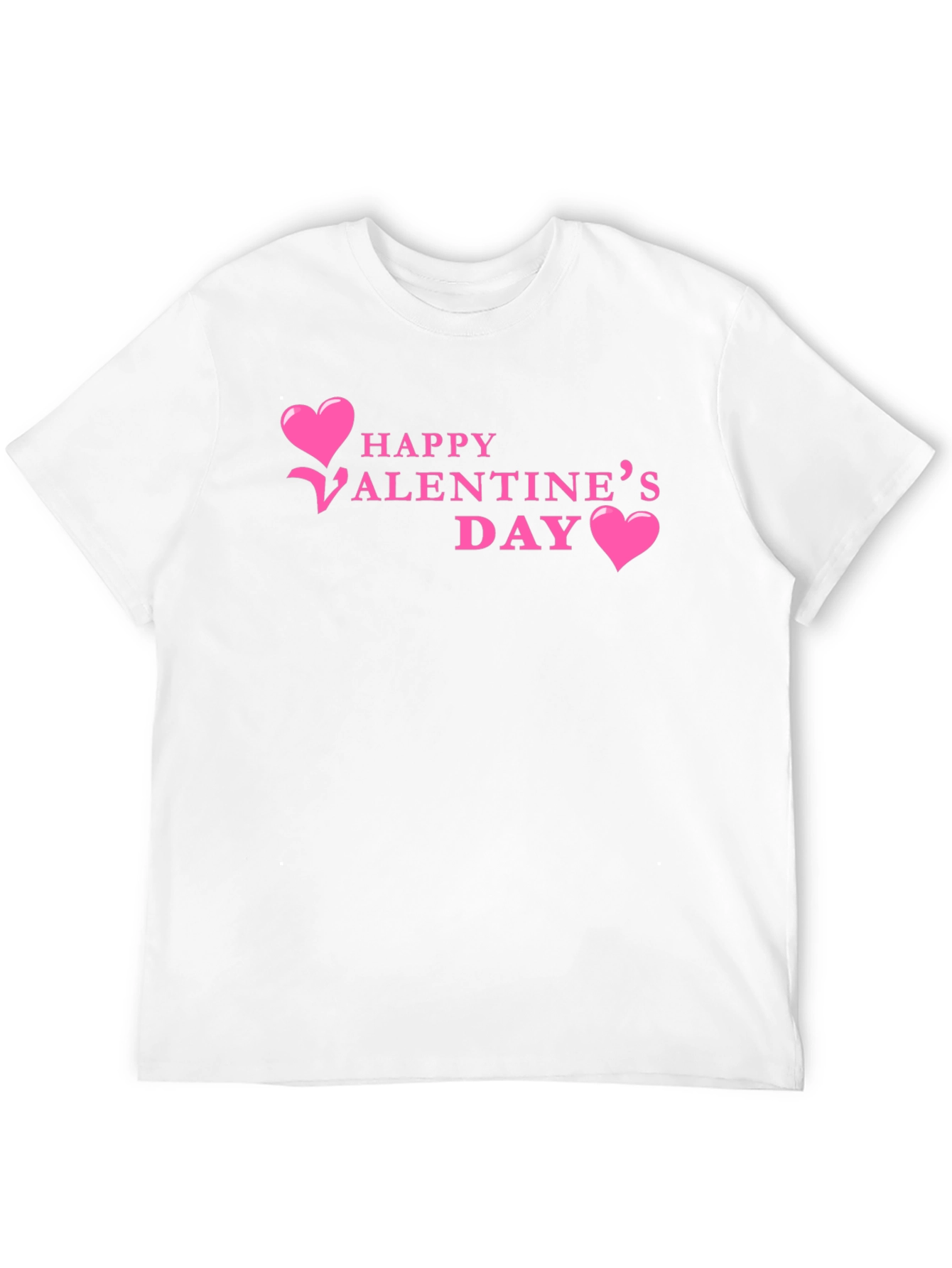 Happy Valentines Day T-Shirt Pink Hearts Black Tee