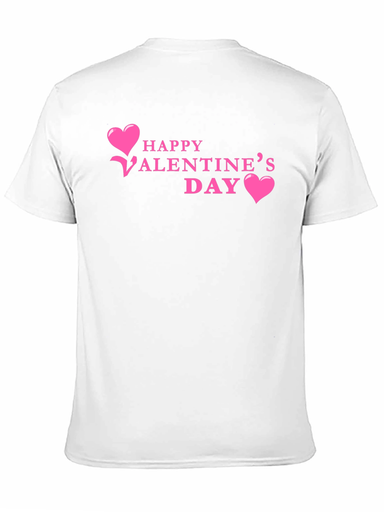 Happy Valentines Day T-Shirt Pink Hearts Black Tee