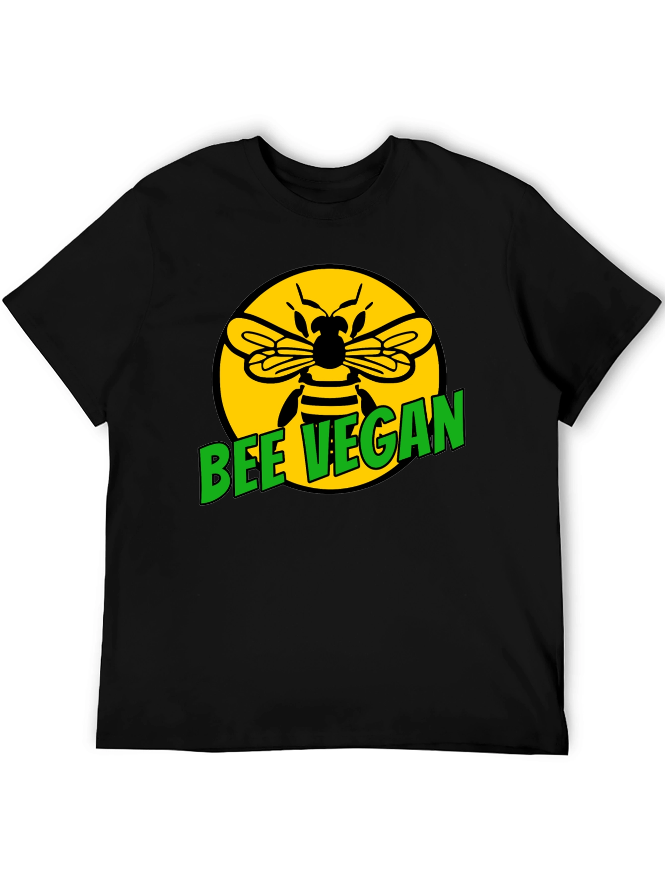 Bee Vegan Graphic T-Shirt - Black Tee