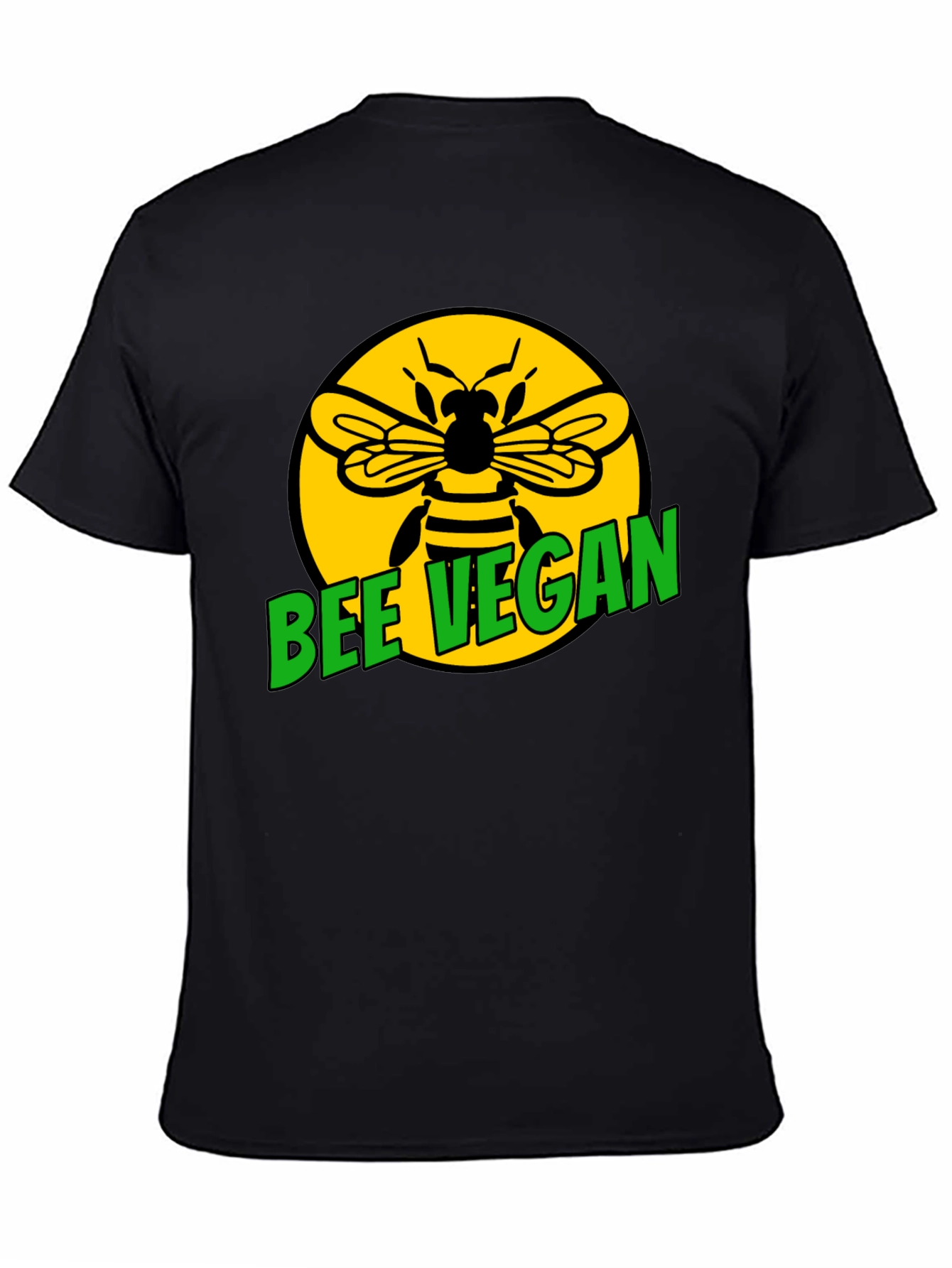 Bee Vegan Graphic T-Shirt - Black Tee