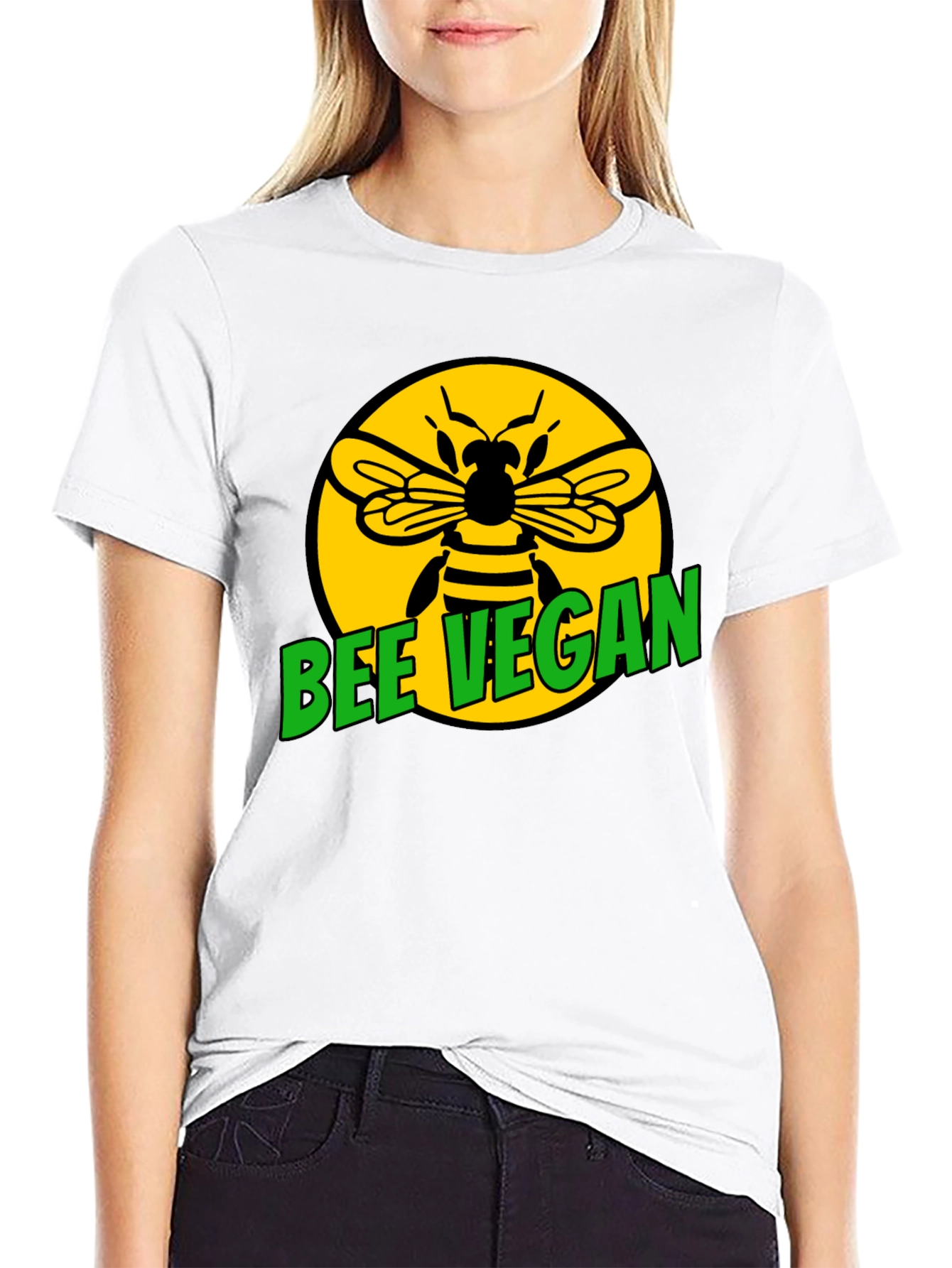 Bee Vegan Graphic T-Shirt - Black Tee