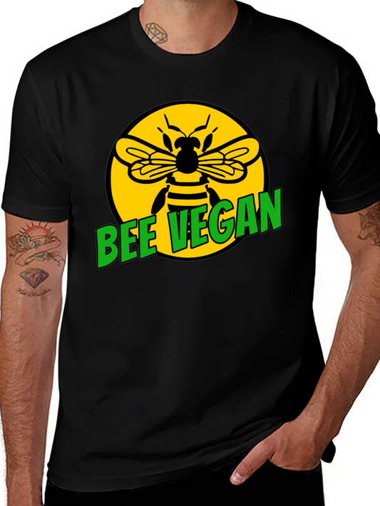 Bee Vegan Graphic T-Shirt - Black Tee