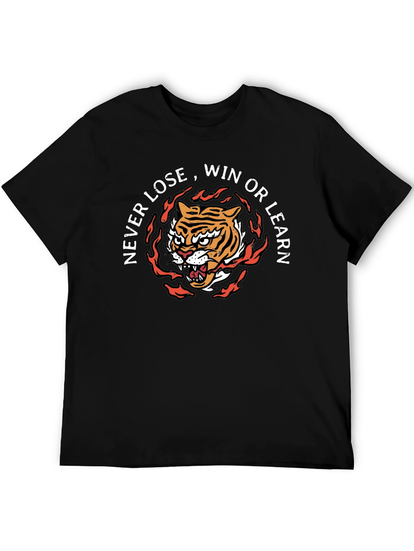 Tiger Never Lose Win Learn Black T-Shirt