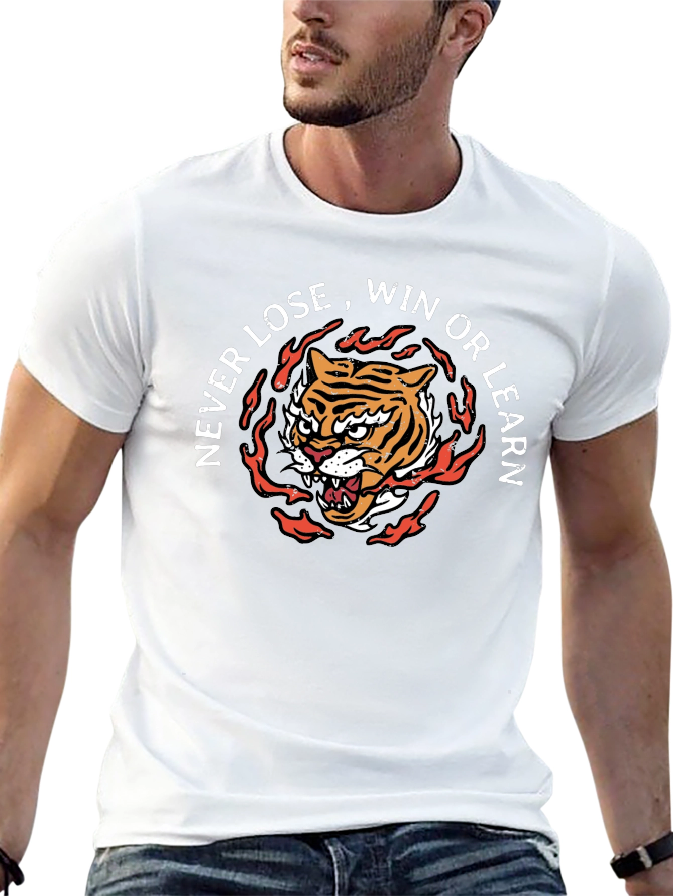 Tiger Never Lose Win Learn Black T-Shirt