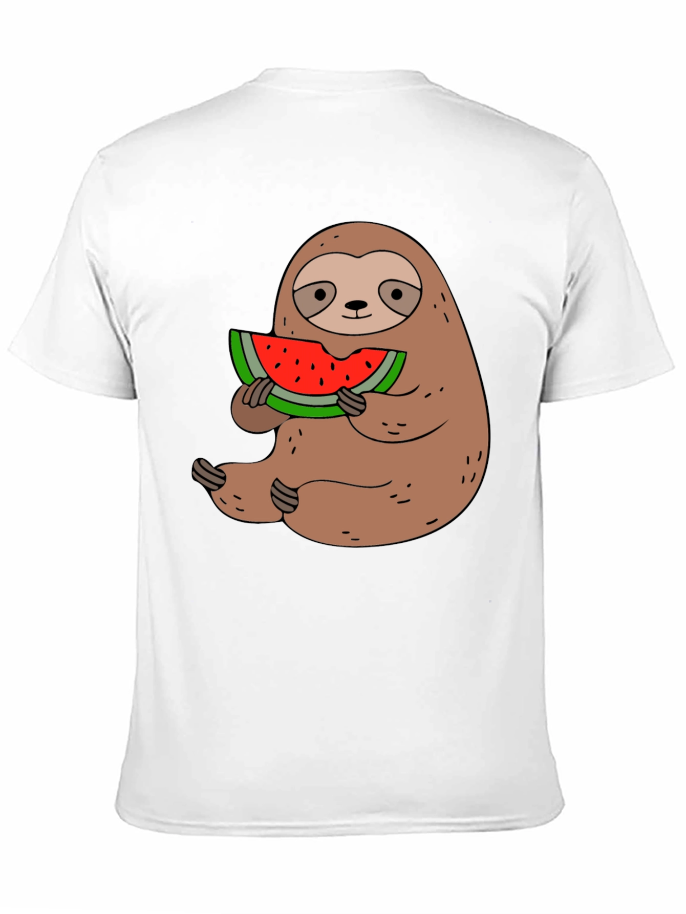 Sloth Eating Watermelon Graphic Tee - Black