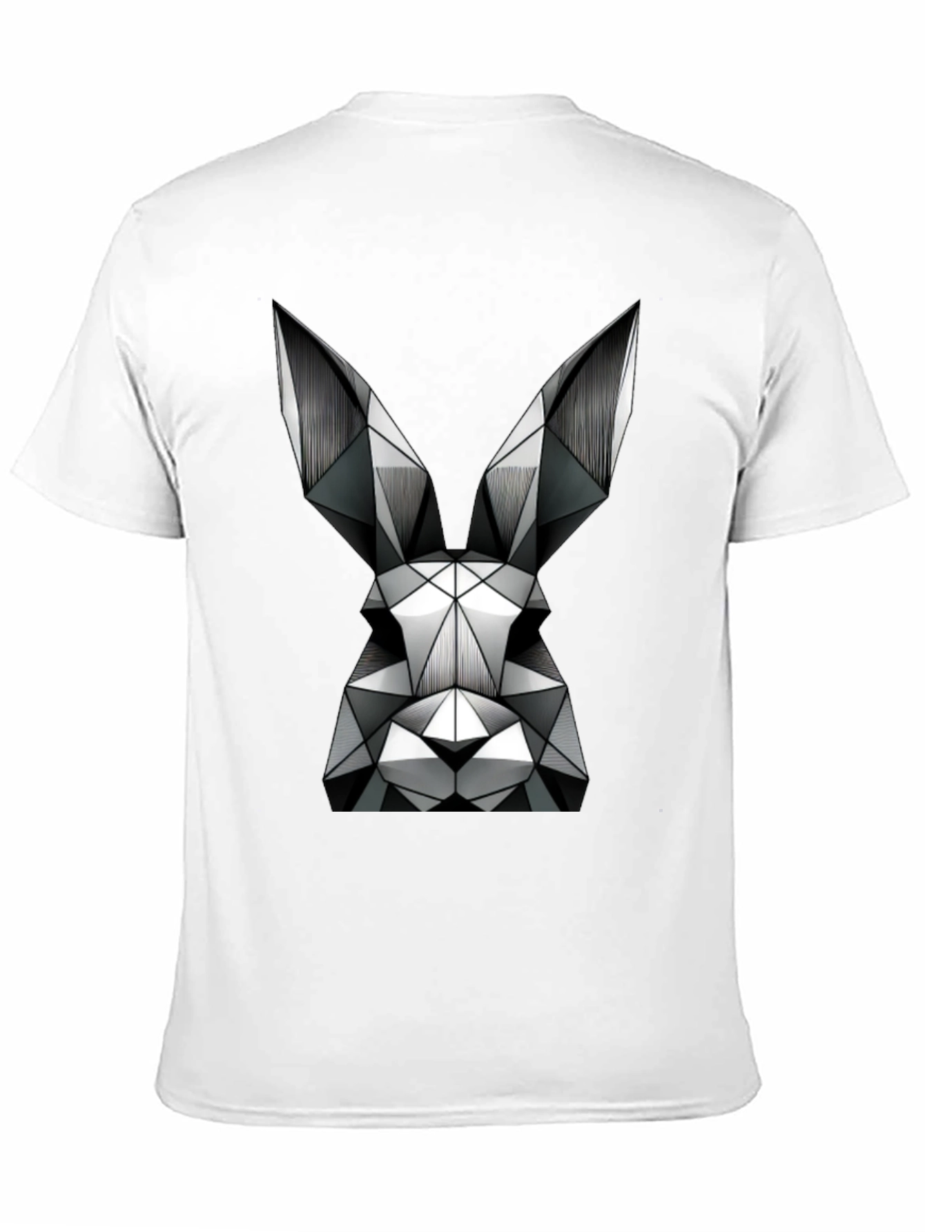 Geometric Rabbit Graphic T-Shirt - Black