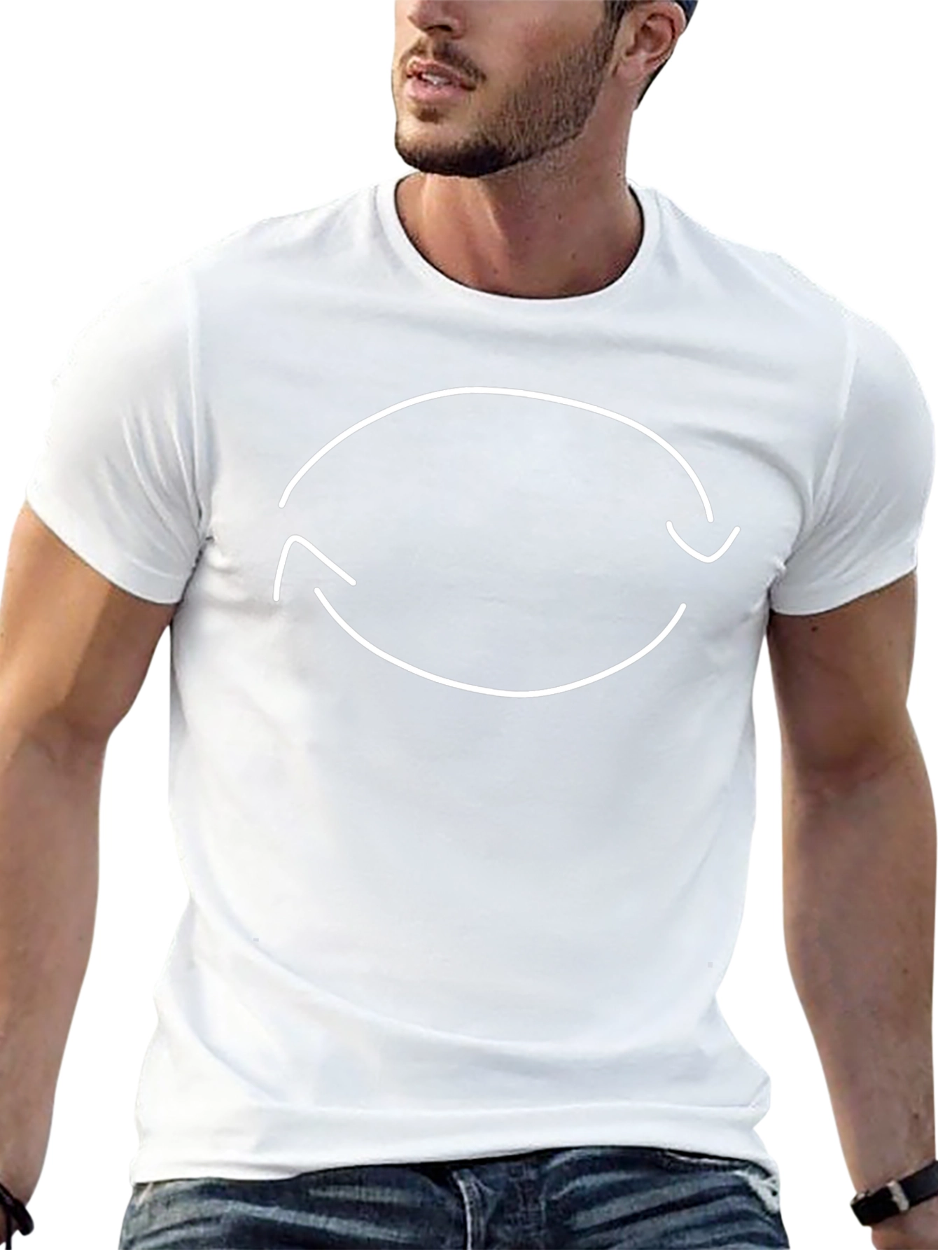 Circular Arrow Graphic Black T-Shirt