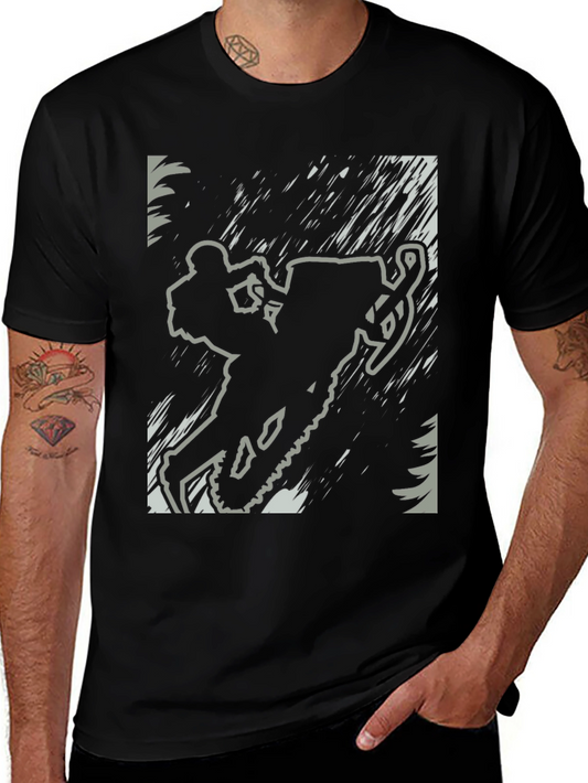 Snowmobile Rider Graphic Tee - Black