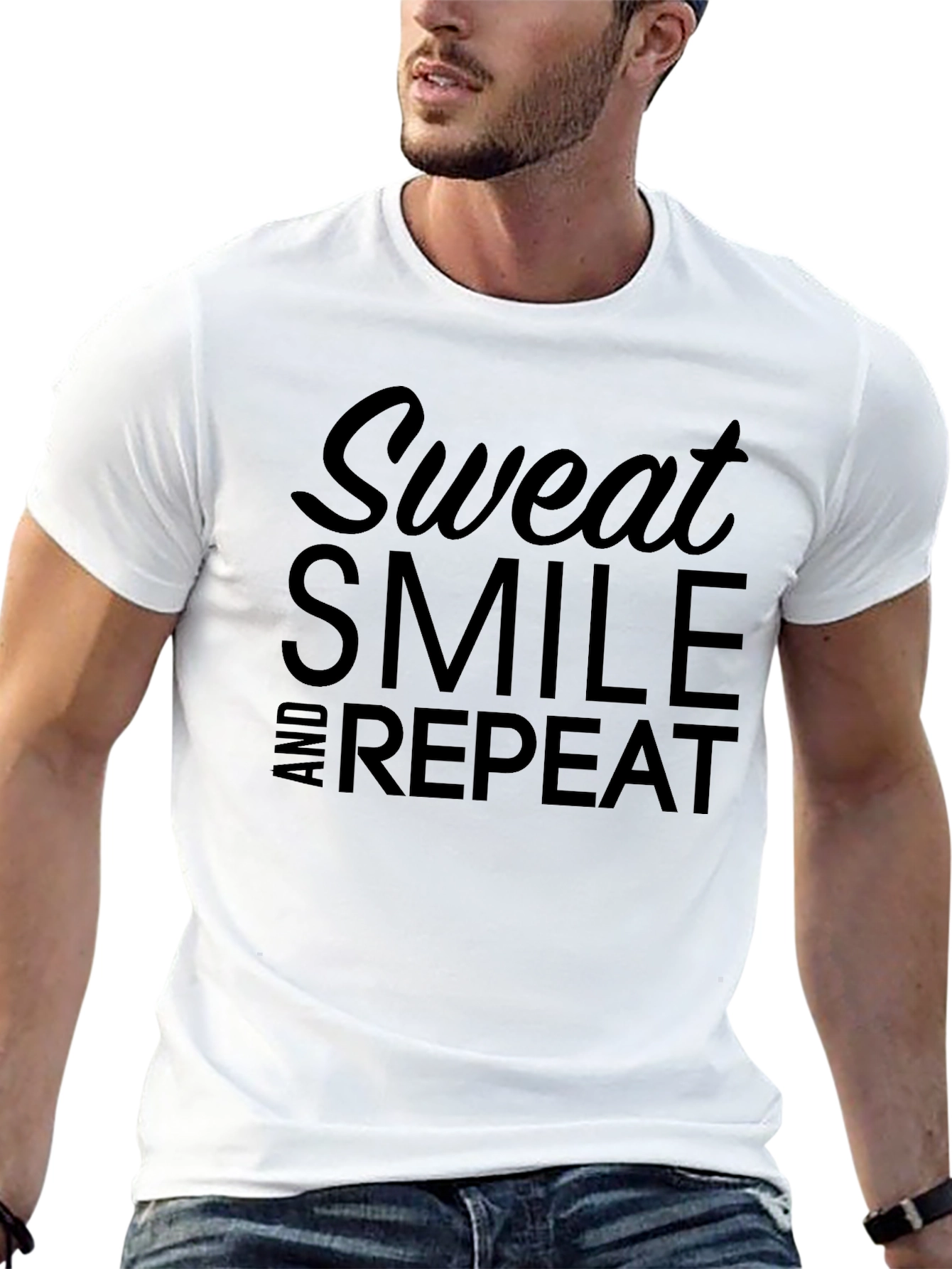 Sweat Smile and Repeat Black T-Shirt