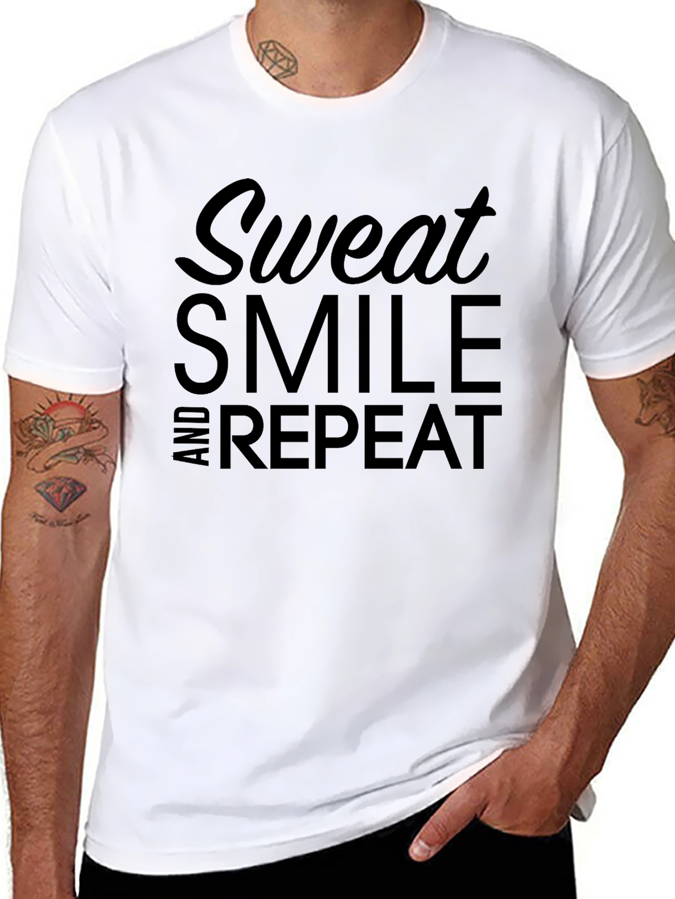 Sweat Smile and Repeat Black T-Shirt