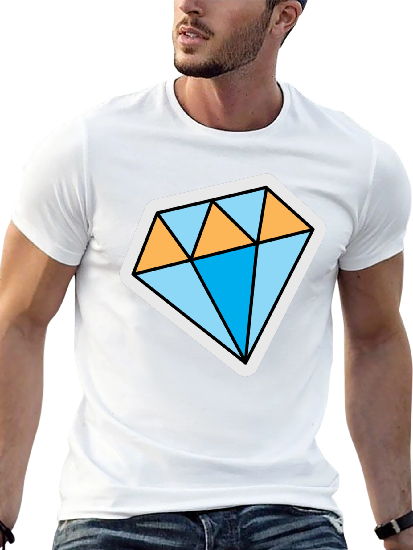Diamond Graphic Black T-Shirt - Stylish Mens Tee