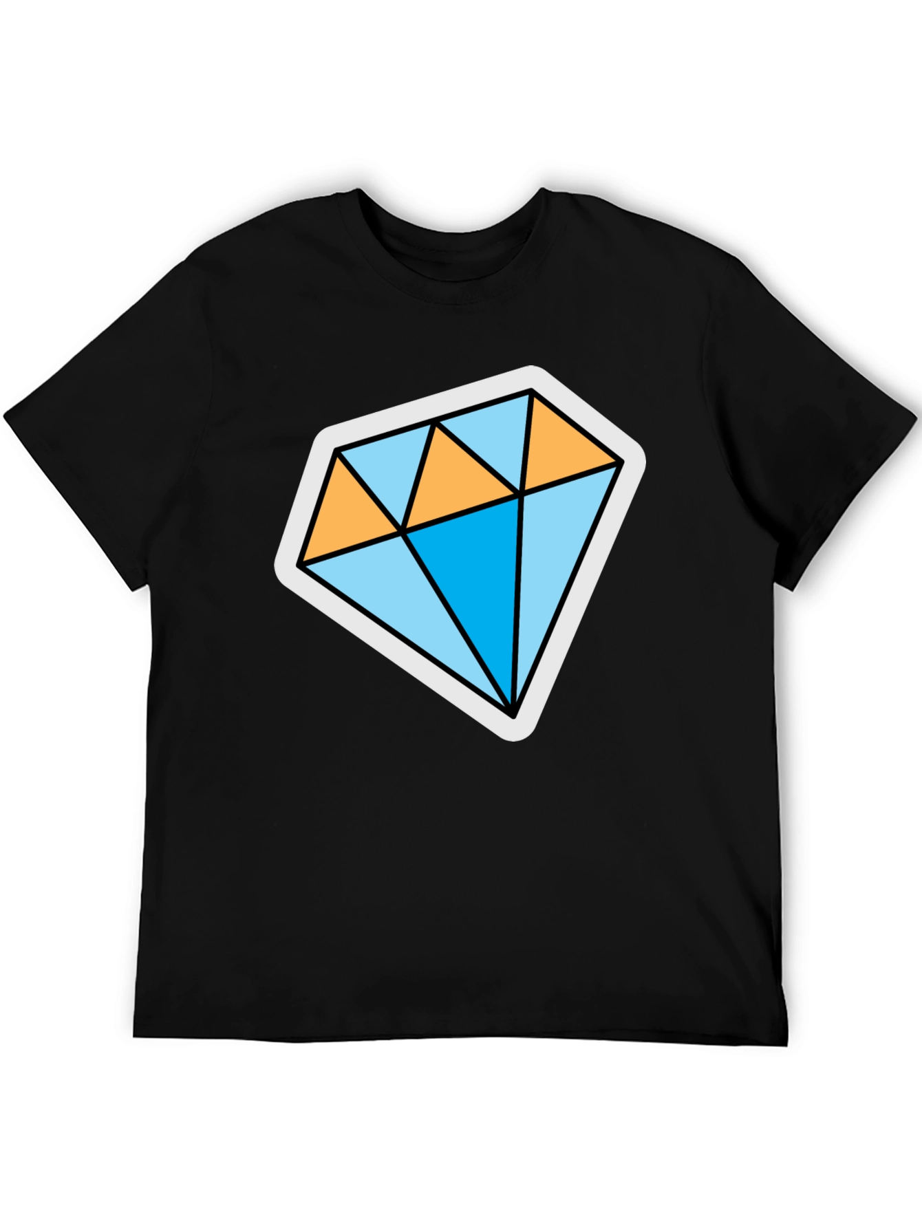 Diamond Graphic Black T-Shirt - Stylish Mens Tee