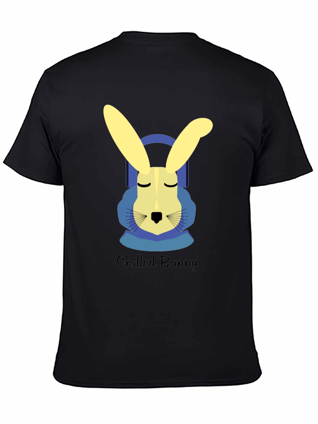 Chilled Bunny Graphic Tee - Black Cotton T-Shirt