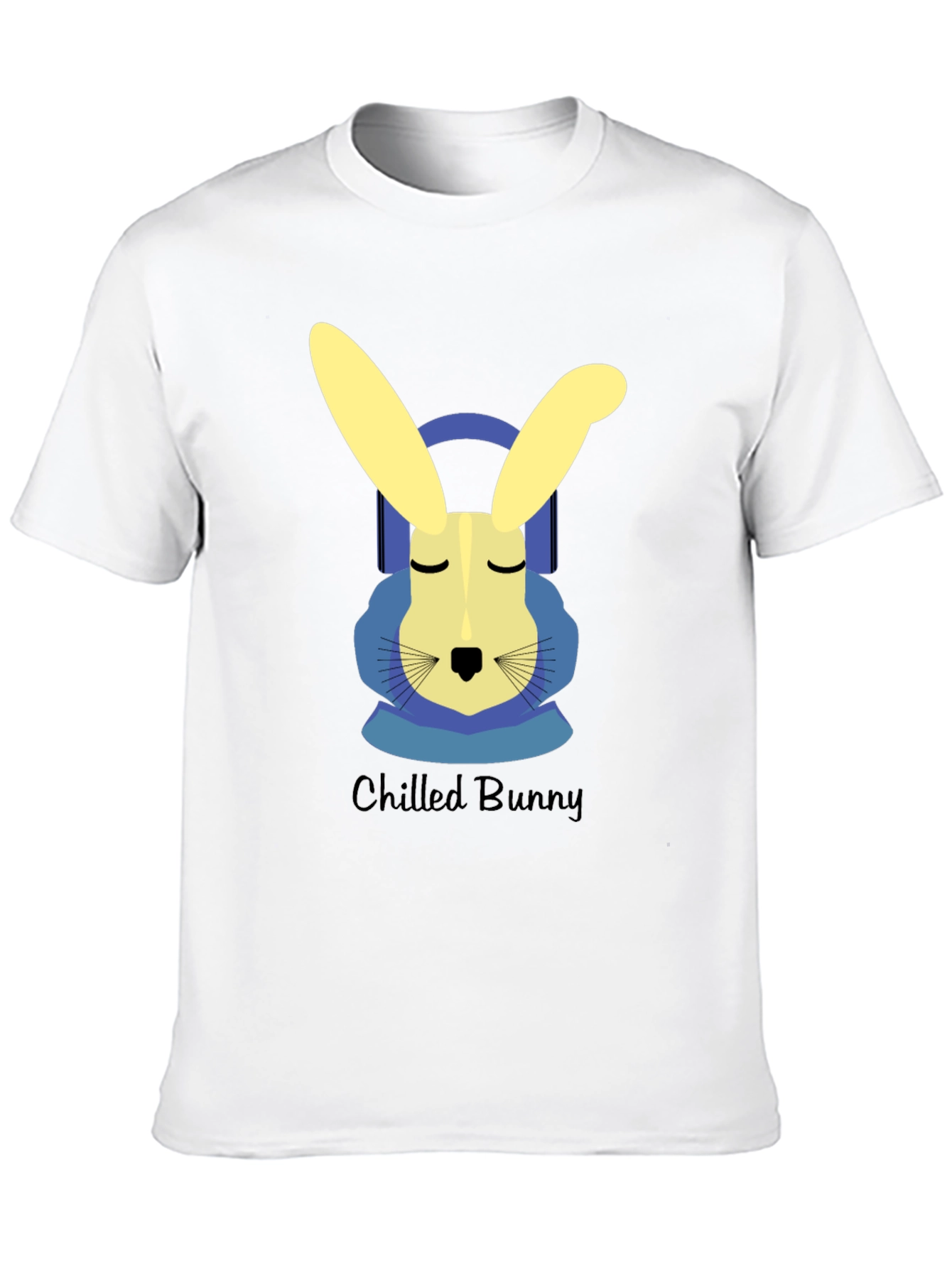 Chilled Bunny Graphic Tee - Black Cotton T-Shirt