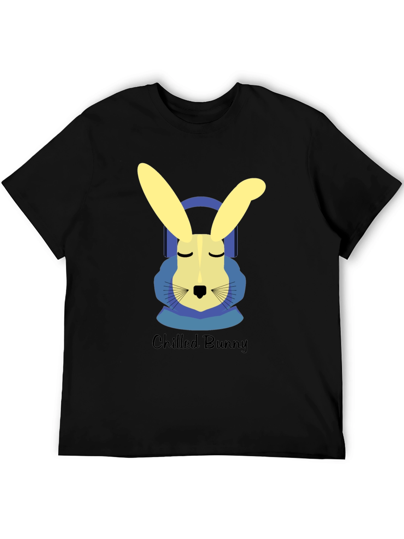 Chilled Bunny Graphic Tee - Black Cotton T-Shirt