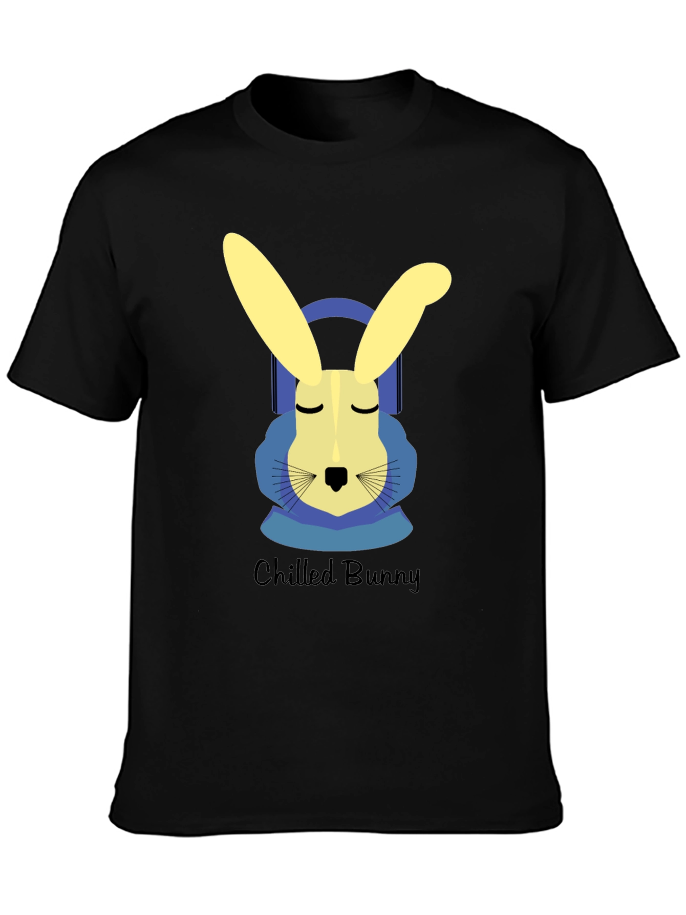 Chilled Bunny Graphic Tee - Black Cotton T-Shirt