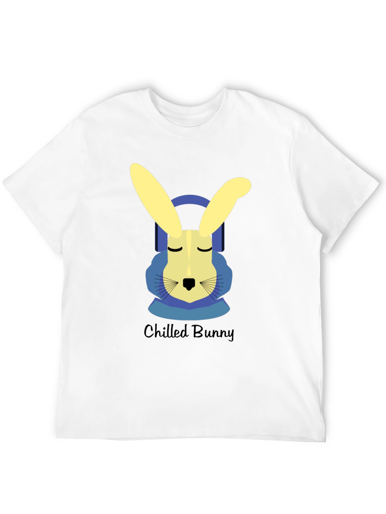 Chilled Bunny Graphic Tee - Black Cotton T-Shirt