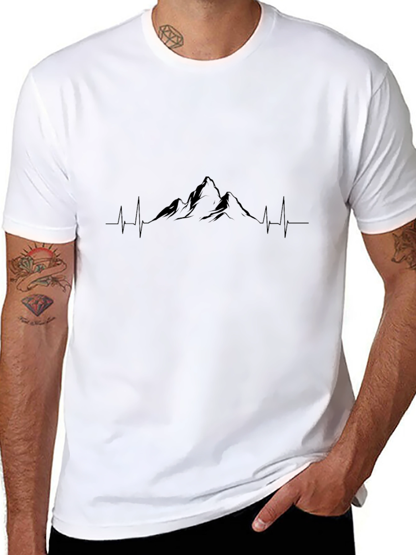 Mountain Peak Heartbeat T-Shirt - Nature Lover Tee