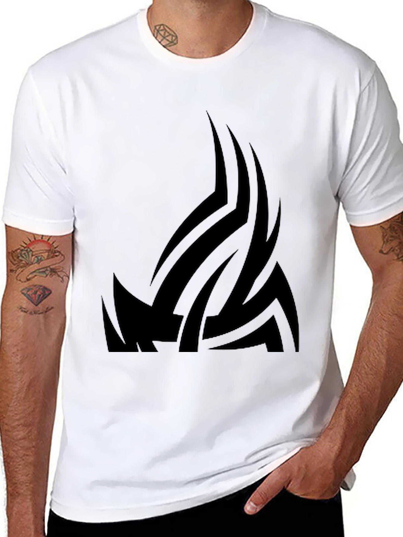 Tribal Design Black T-Shirt