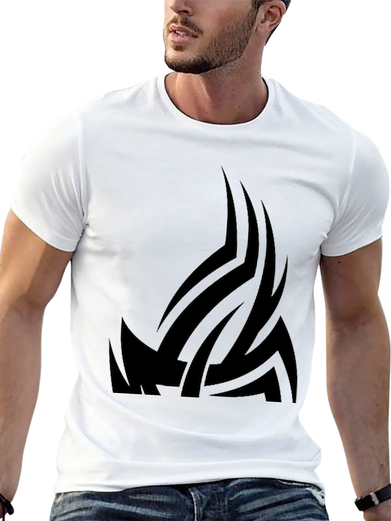 Tribal Design Black T-Shirt