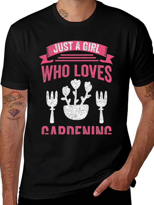 Gardening Girl T-Shirt: Floral Design