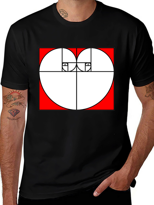 Geometric Heart Ratio Black Tee