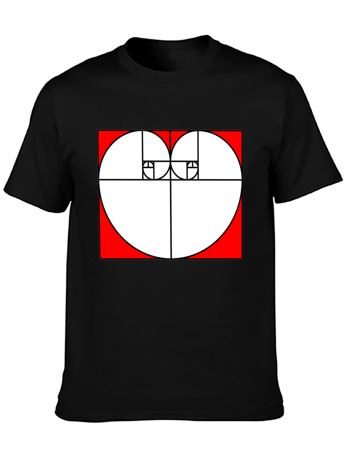 Geometric Heart Ratio Black Tee
