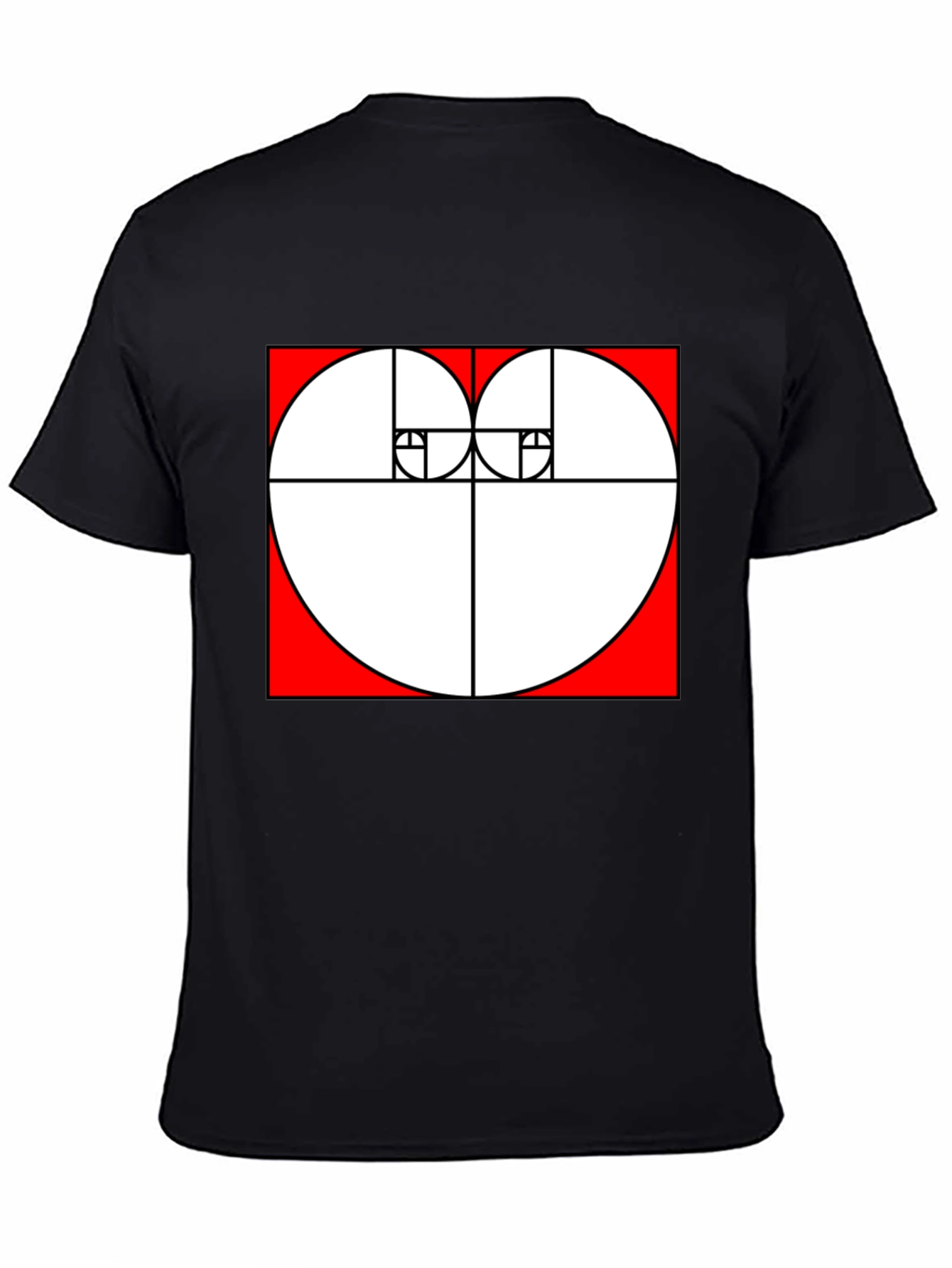 Geometric Heart Ratio Black Tee