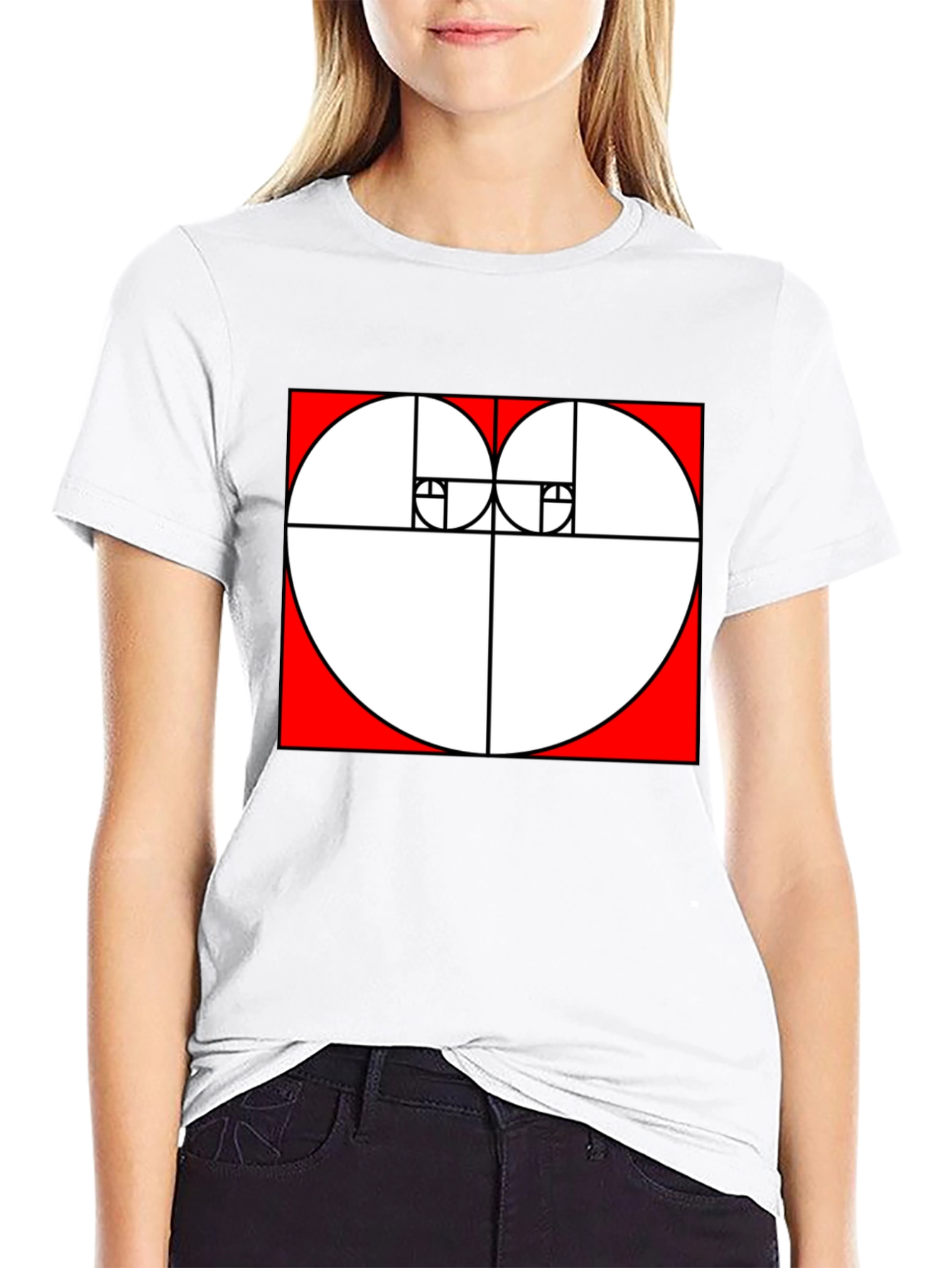 Geometric Heart Ratio Black Tee