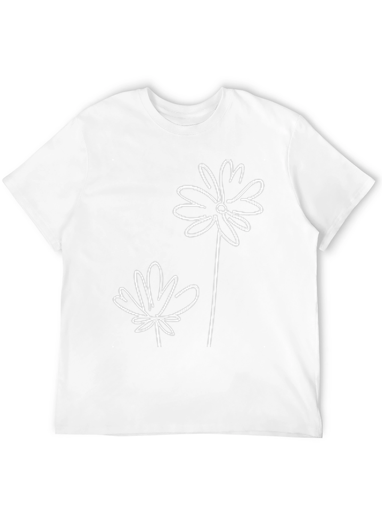 Modern Floral Graphic Black T-Shirt