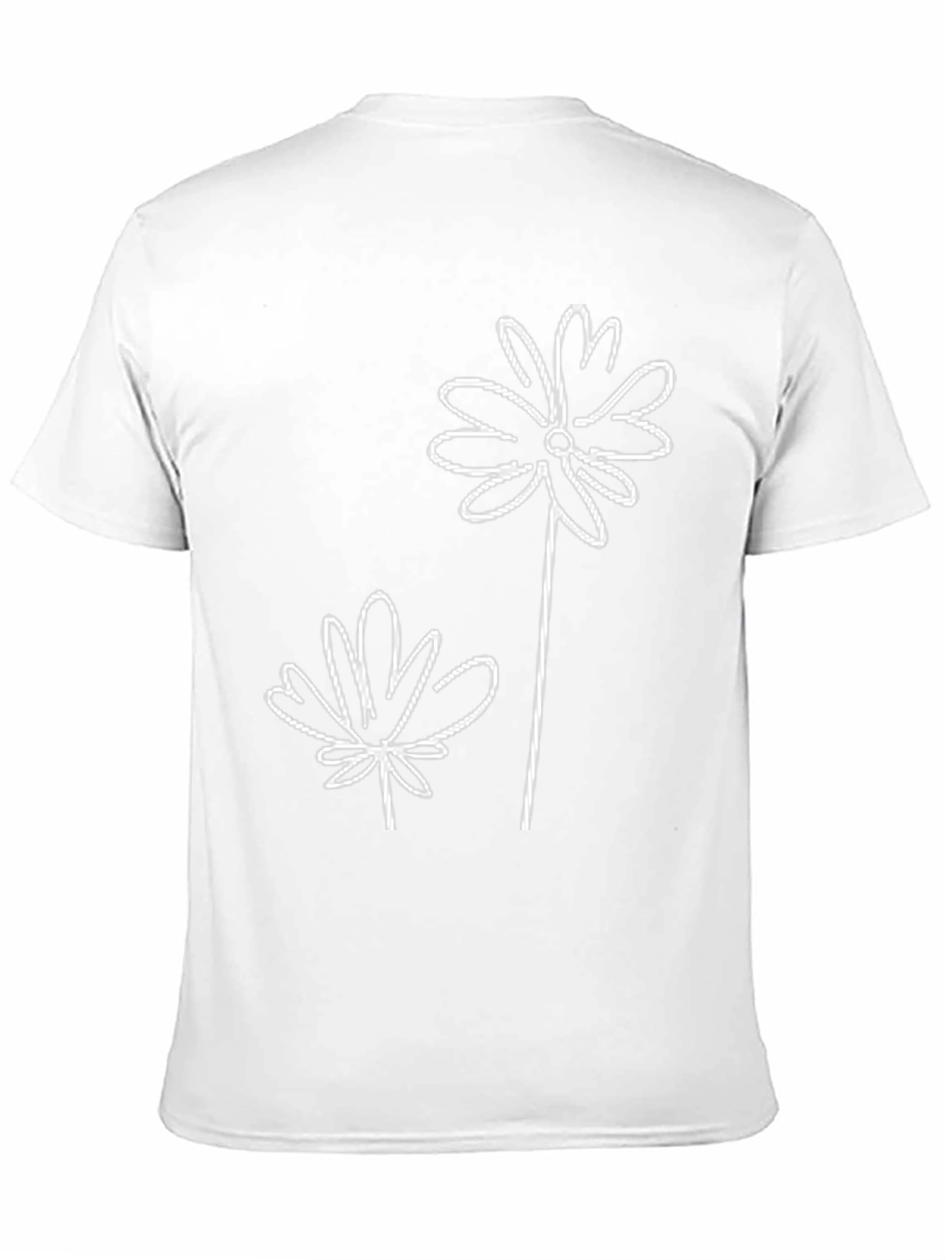 Modern Floral Graphic Black T-Shirt