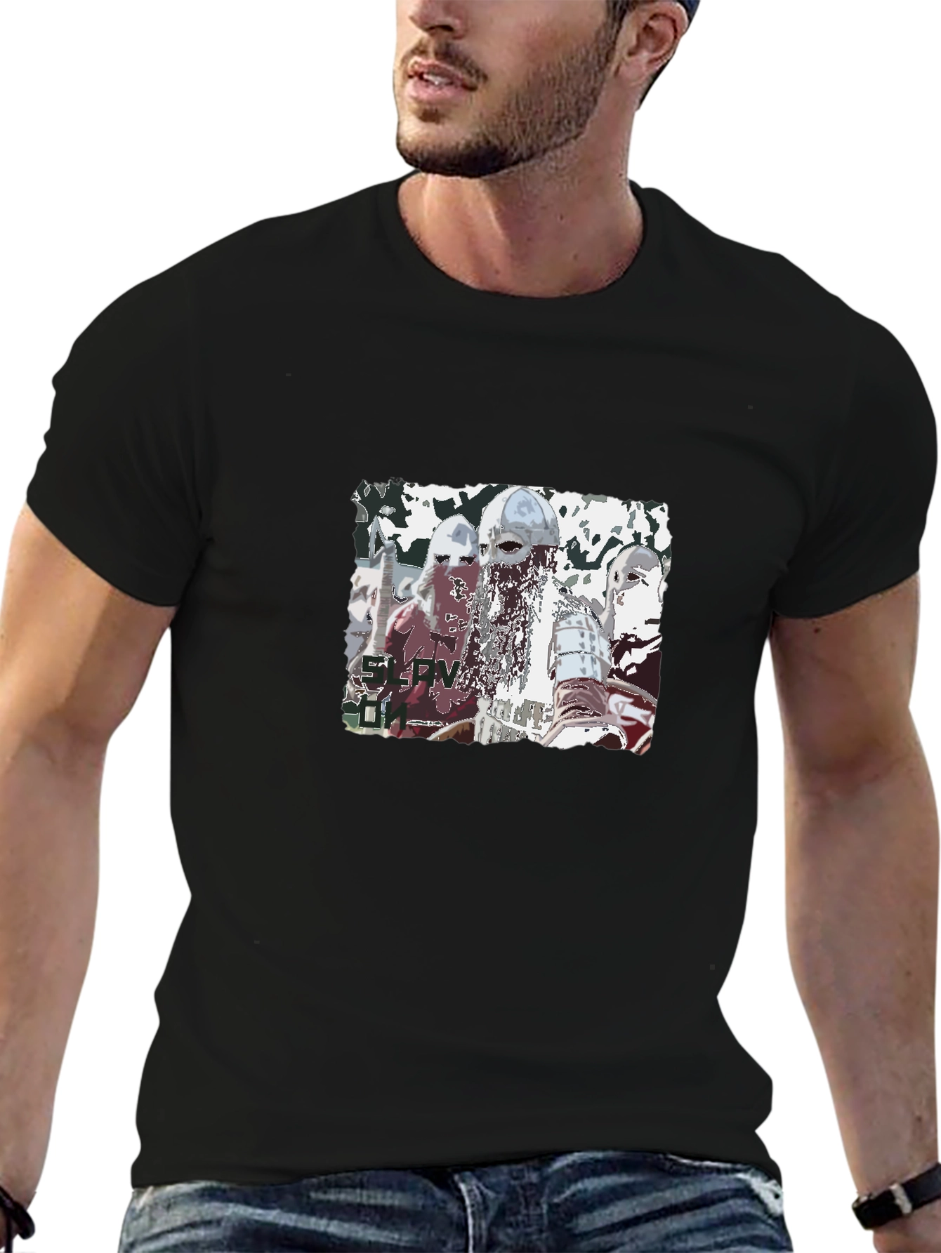 Vikings Graphic T-Shirt Black Casual Tee