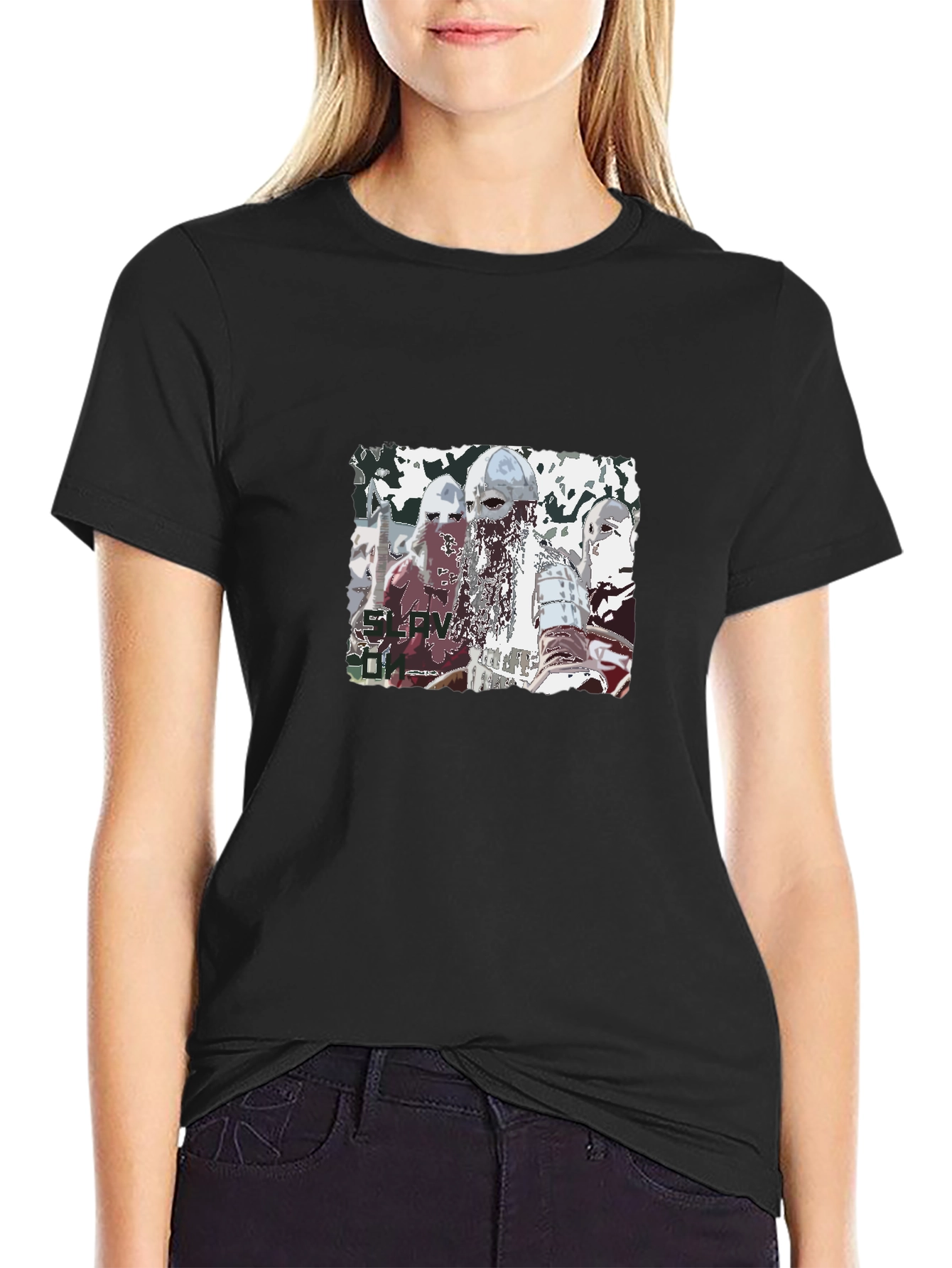 Vikings Graphic T-Shirt Black Casual Tee