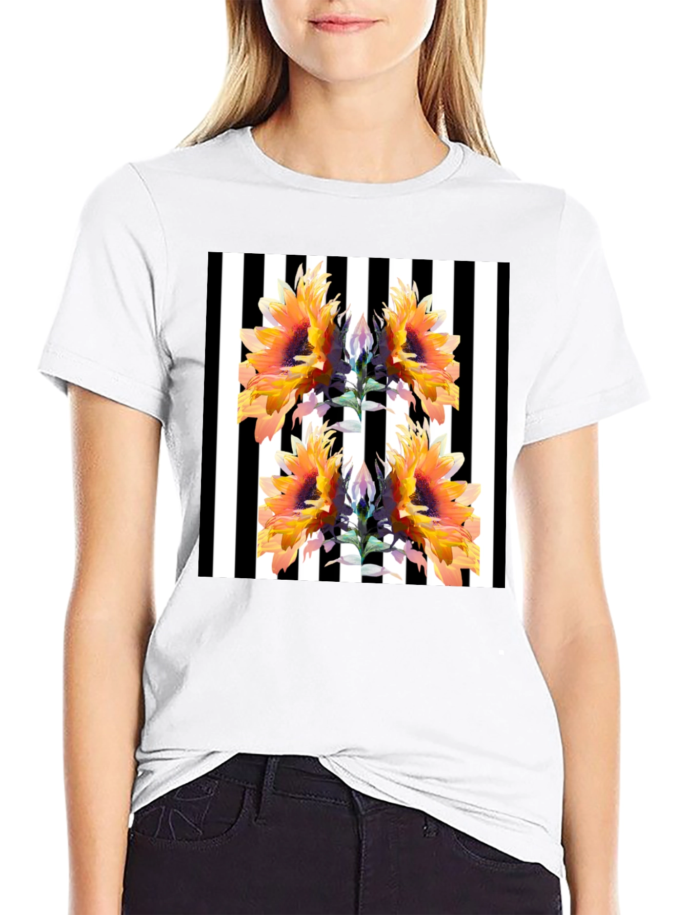Sunflower Striped Graphic Tee