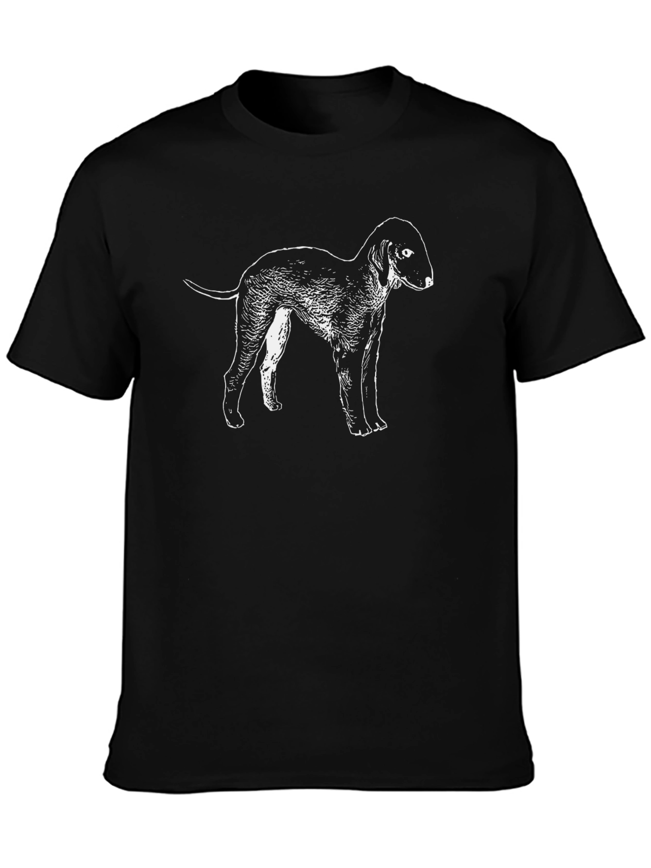 Black Dog T-Shirt - Bedlington Terrier Graphic Tee