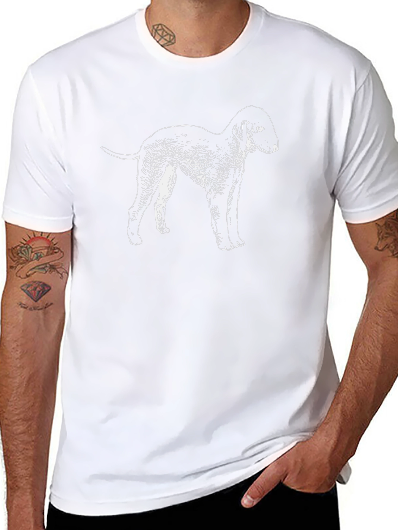Black Dog T-Shirt - Bedlington Terrier Graphic Tee