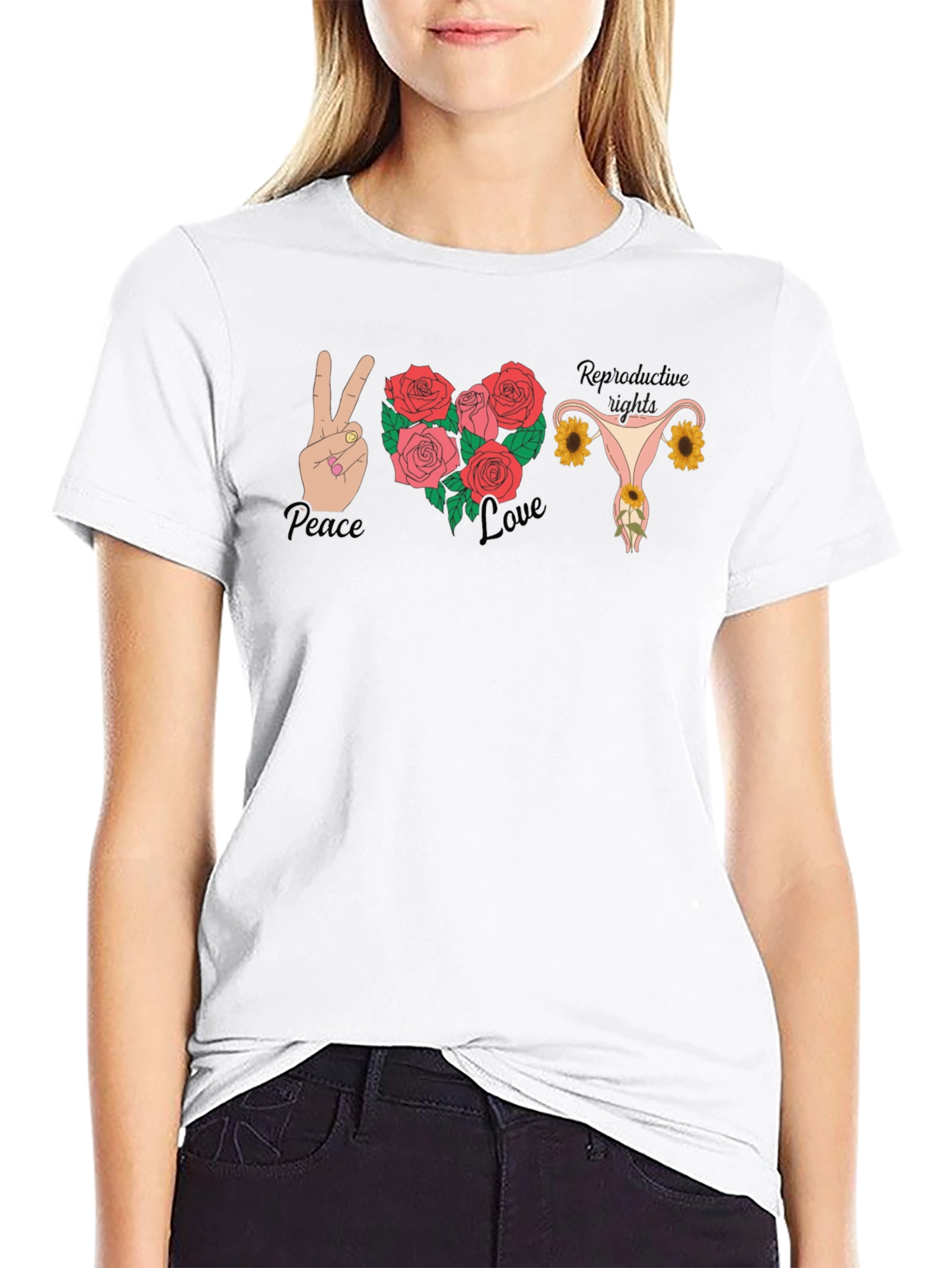 Peace Love Reproductive Rights Graphic Tee