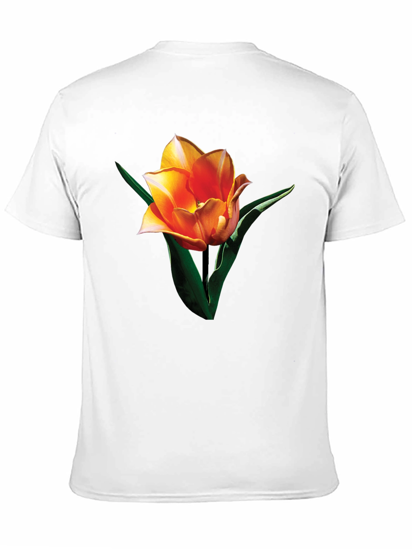 Black Tulip Graphic Tee - Stylish Floral Print