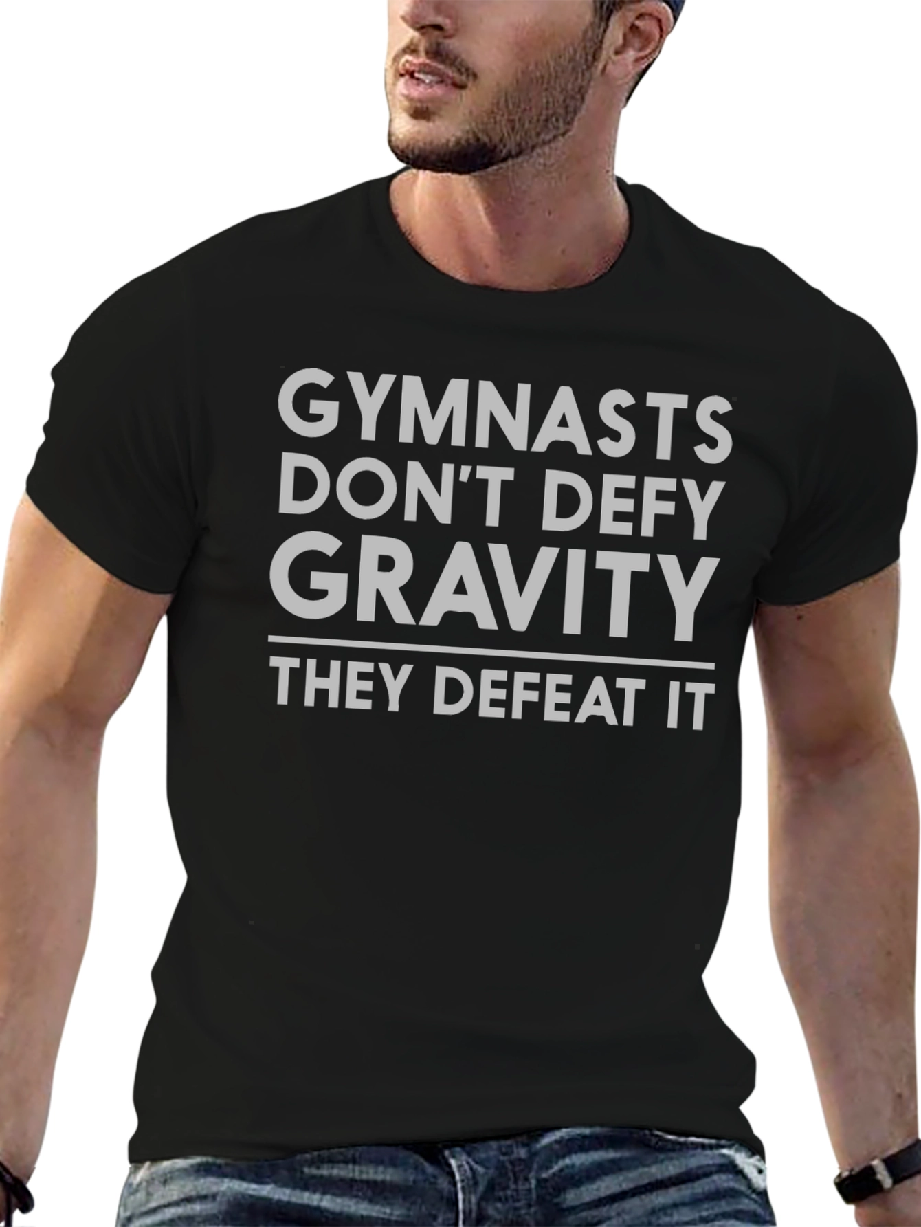 Gymnasts Defeat Gravity Black Graphic Tee