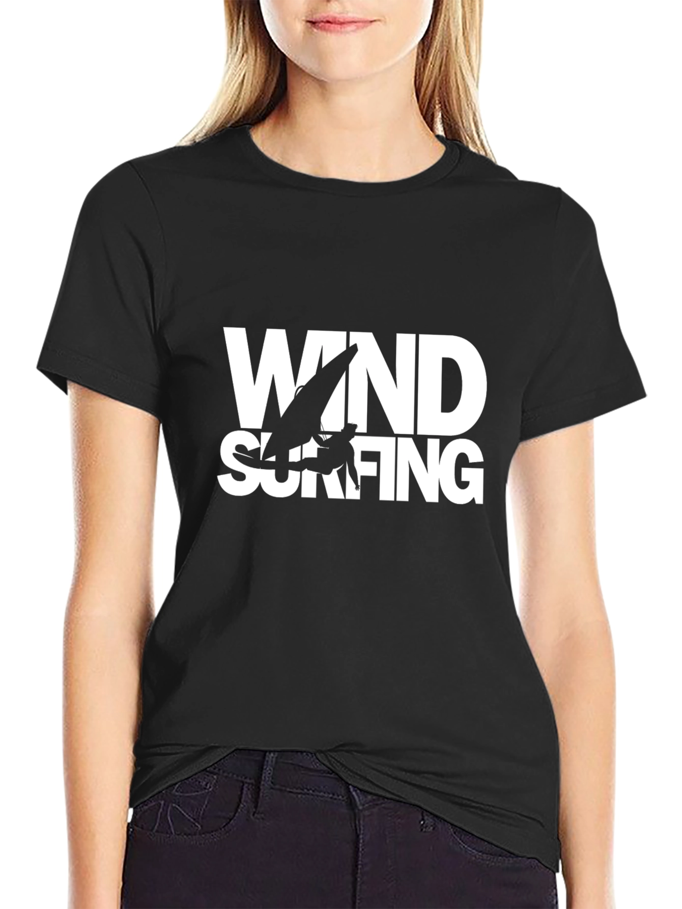 Windsurfing Graphic T-Shirt - Black
