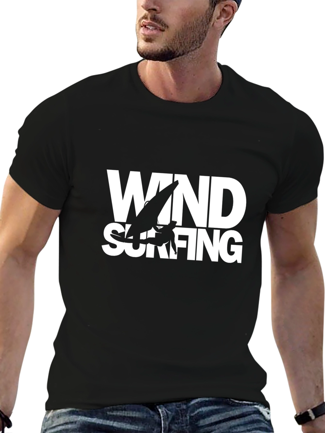 Windsurfing Graphic T-Shirt - Black