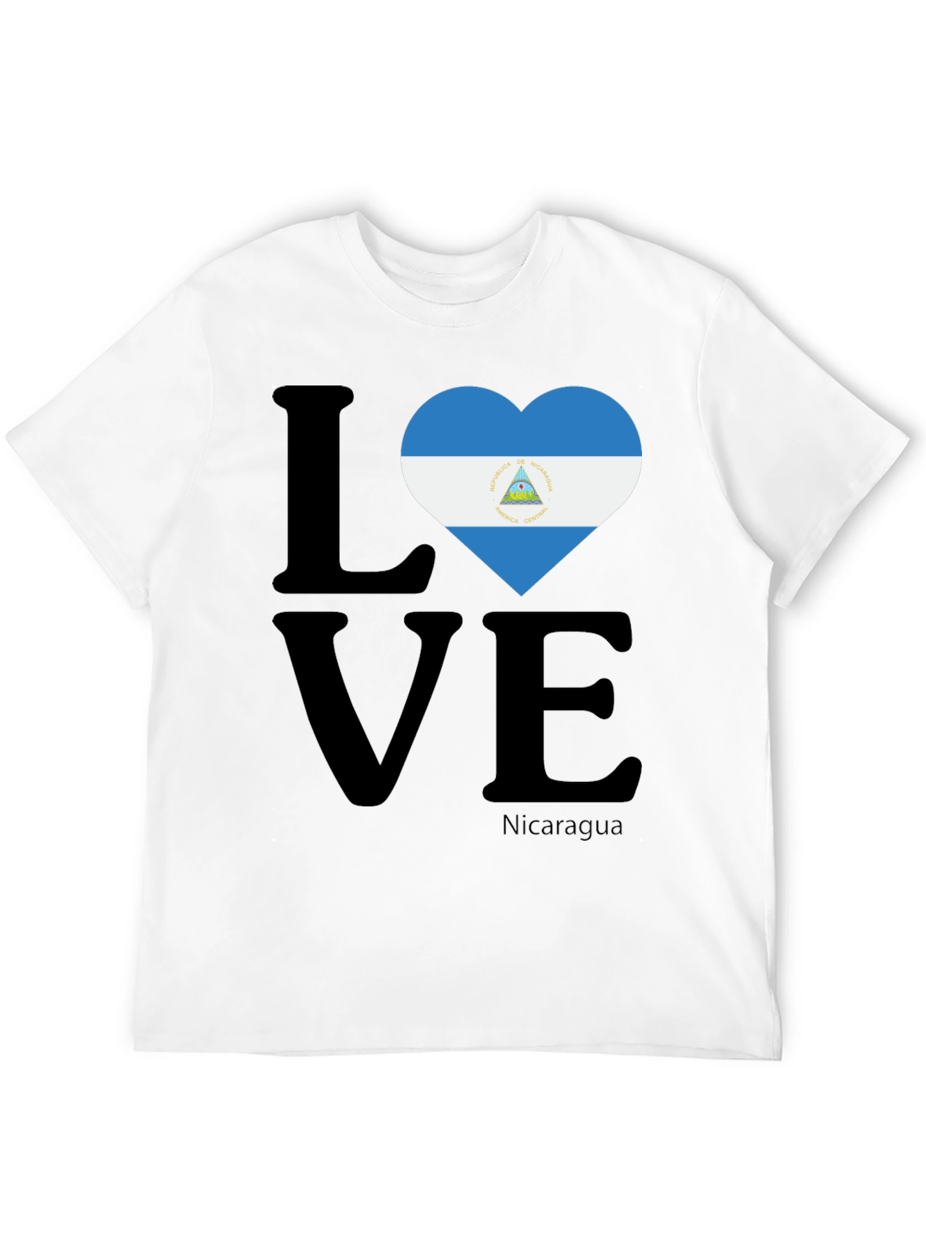 Nicaragua Love T-Shirt - Flag Heart Design
