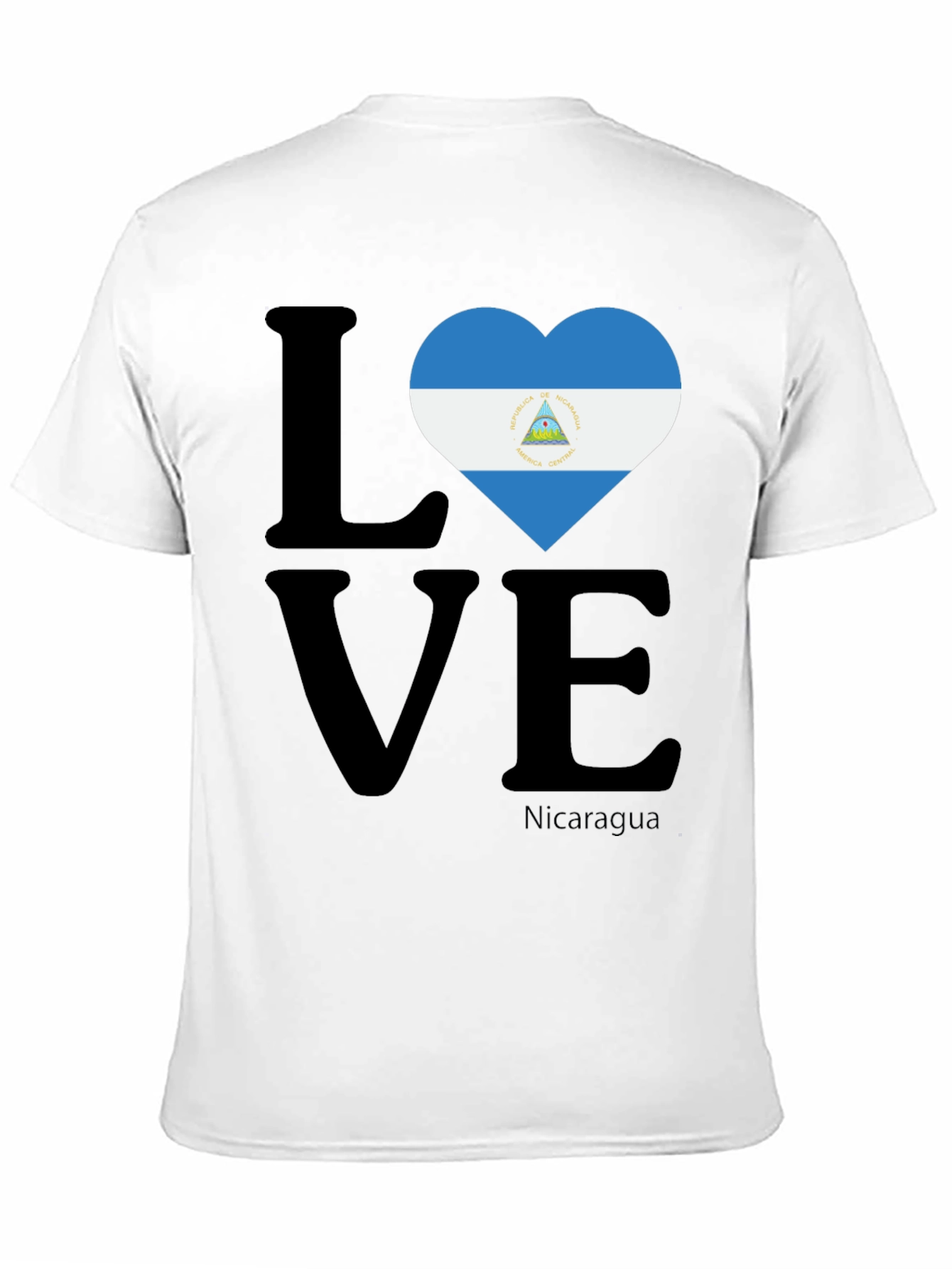 Nicaragua Love T-Shirt - Flag Heart Design