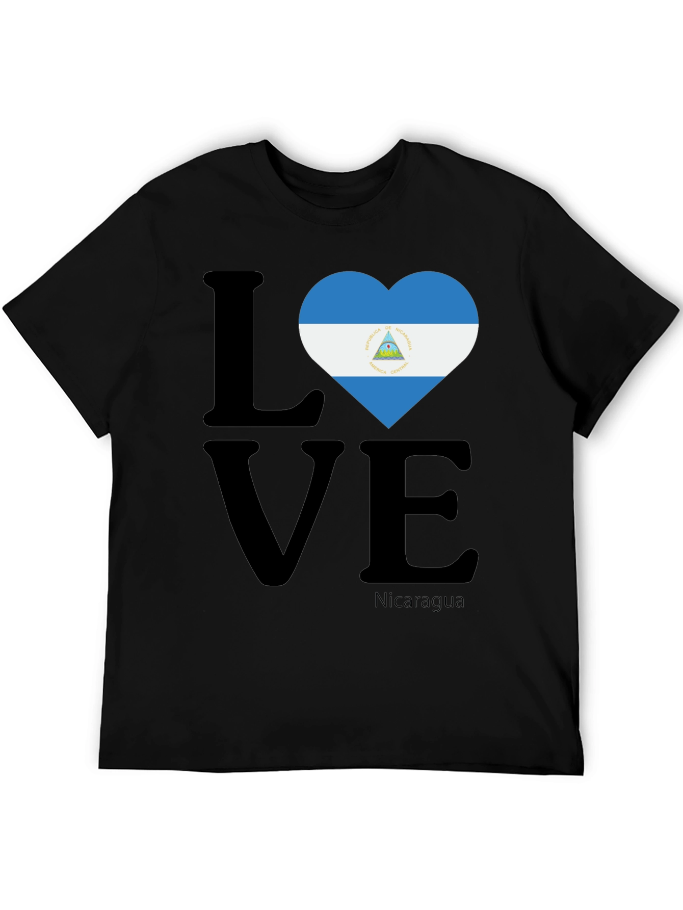 Nicaragua Love T-Shirt - Flag Heart Design