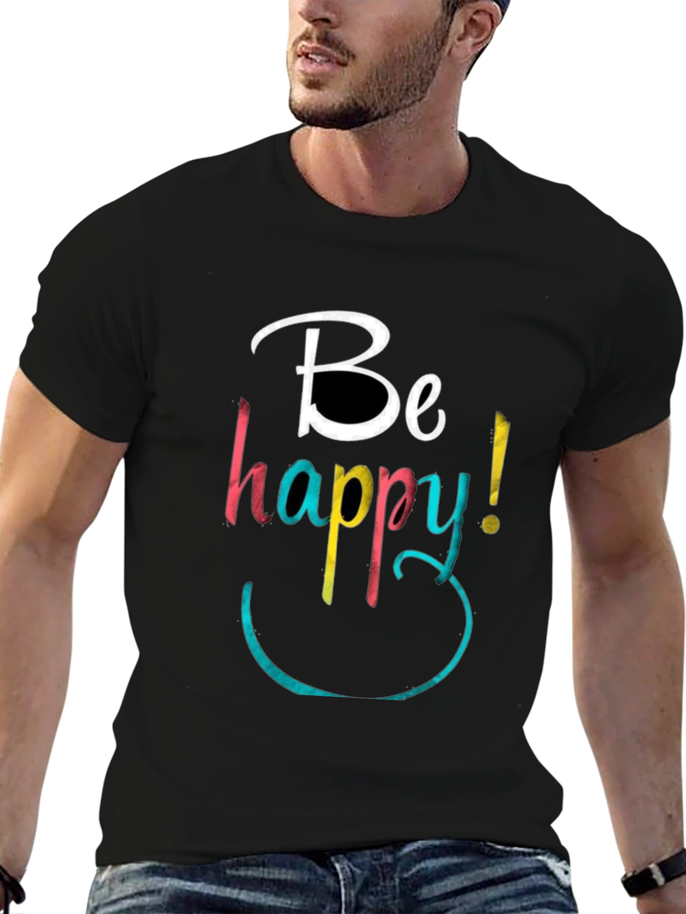 Be Happy Graphic Tee - Stylish Comfort
