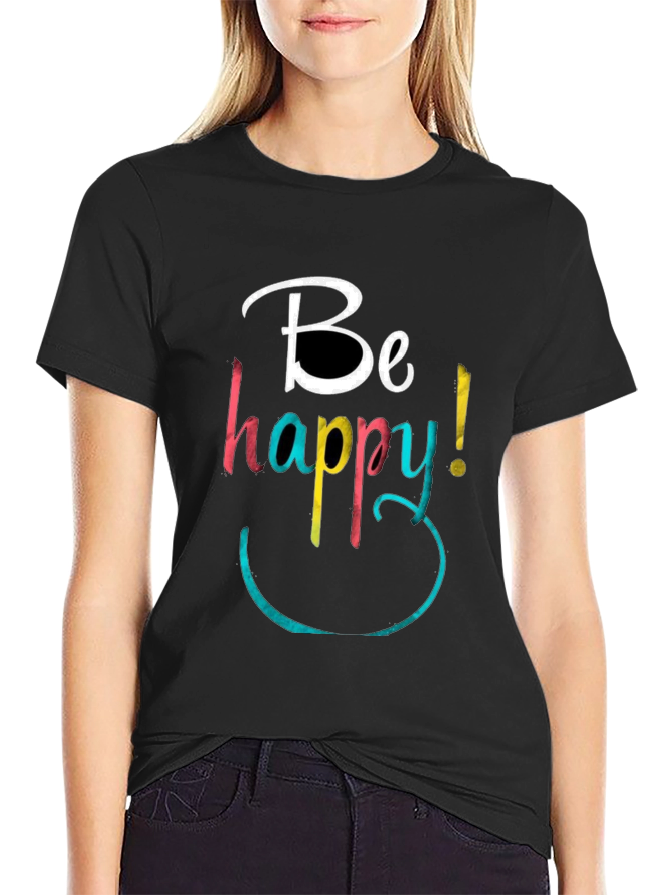 Be Happy Graphic Tee - Stylish Comfort