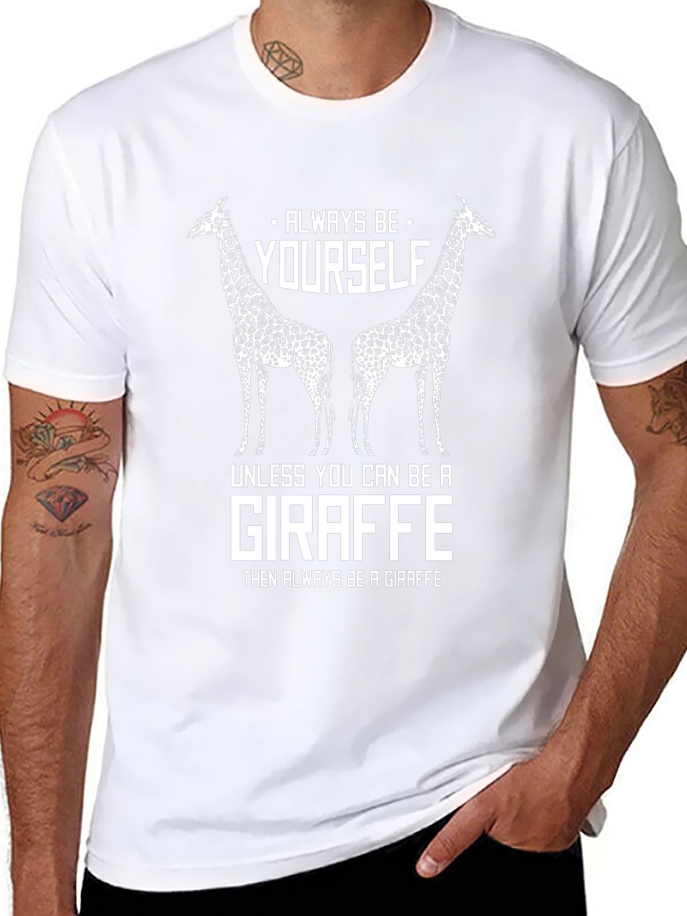 Always Be Yourself Giraffe Graphic T-Shirt