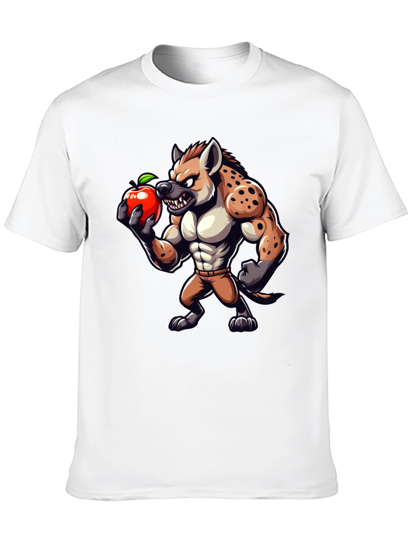 Hyena Apple Funny Graphic T-Shirt