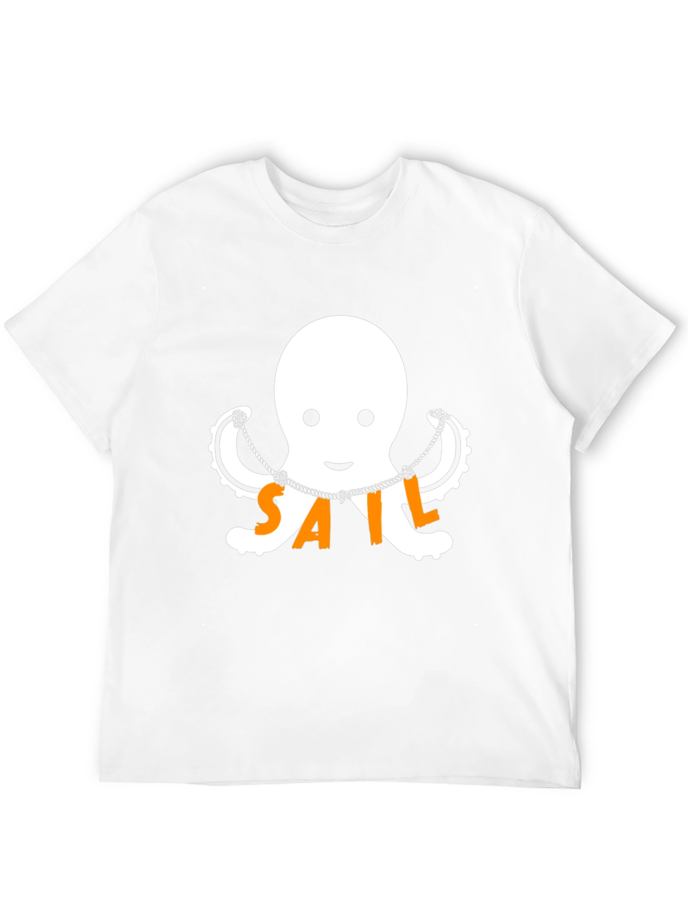 Nautical Octopus SAIL T-Shirt - Black Cotton Tee